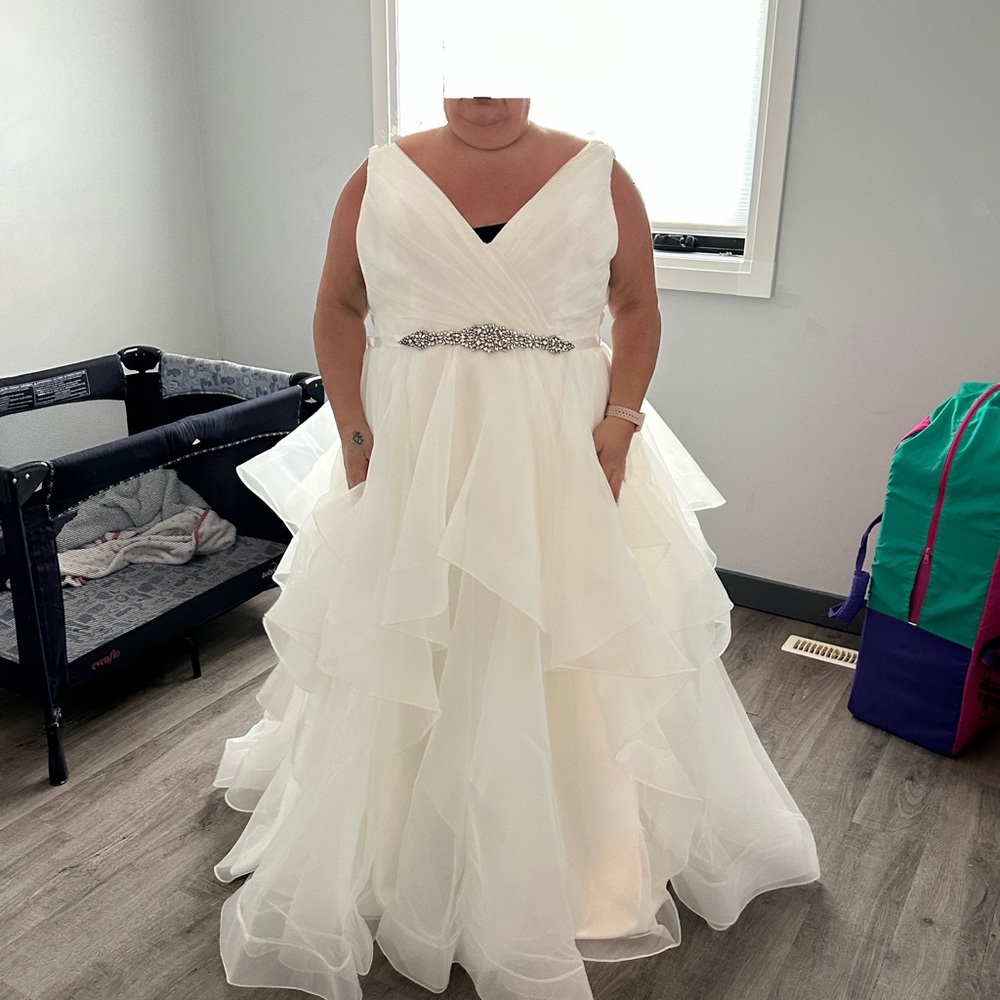 Sophia Tolli White Wedding Dress with Silver Accents